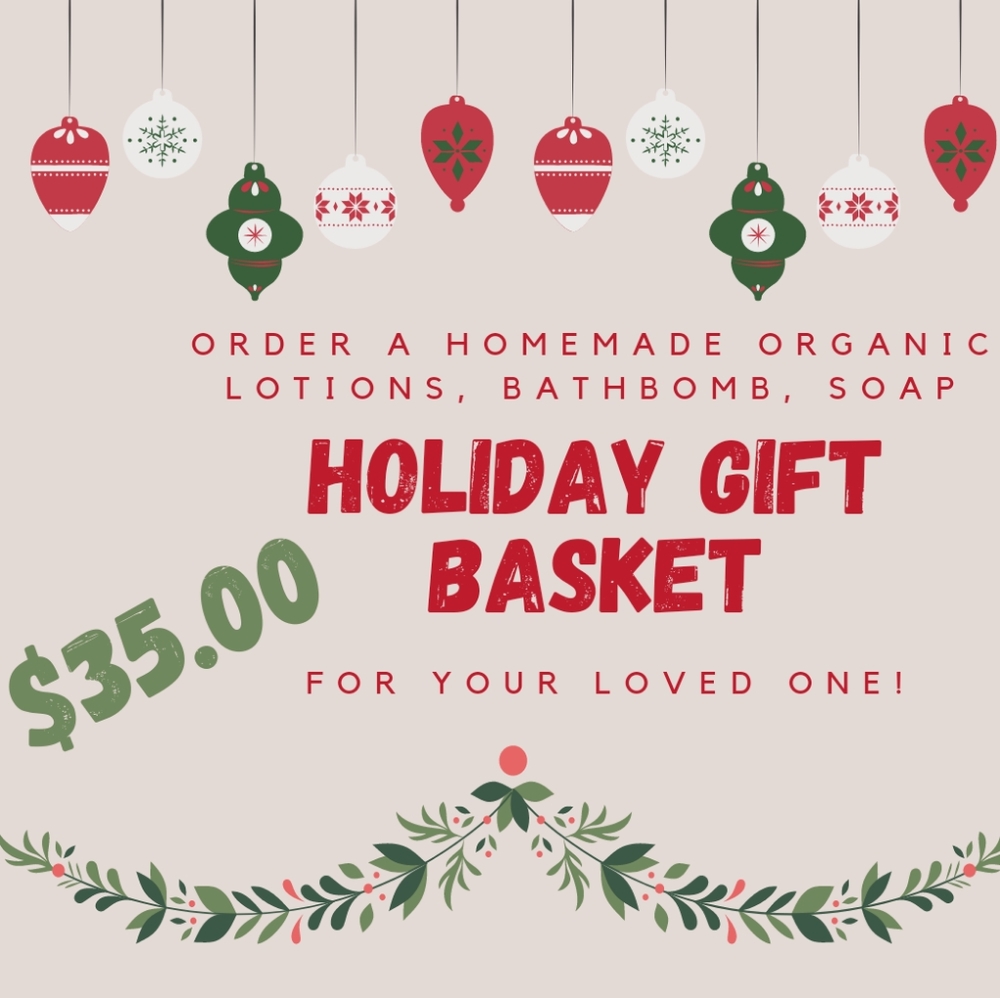 HOMEMADE Organic Natural BATH GIFT BASKET (Small Size)
